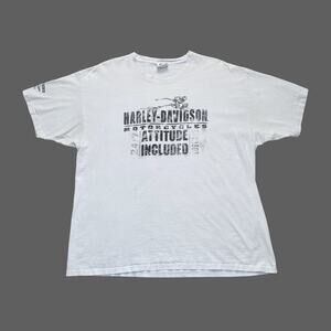 Harley Davidson 2009 Renton WA Off White Distressed Tee XXL Vintage GUC